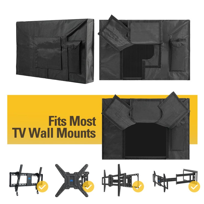 Mounting Dream Outdoor TV Cover Weatherproof with Bottom Cover for 30-32 inch TV, Waterproof and Dustproof TV Screen Protectors with Remote Control Pocket for Outside LED, LCD, OLED Flat Screen TVs - Image 4